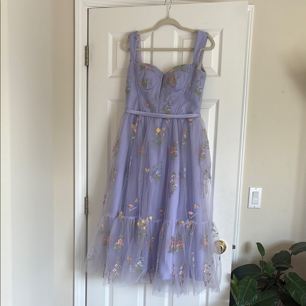 Elegant Embroidered Garden Party Dress